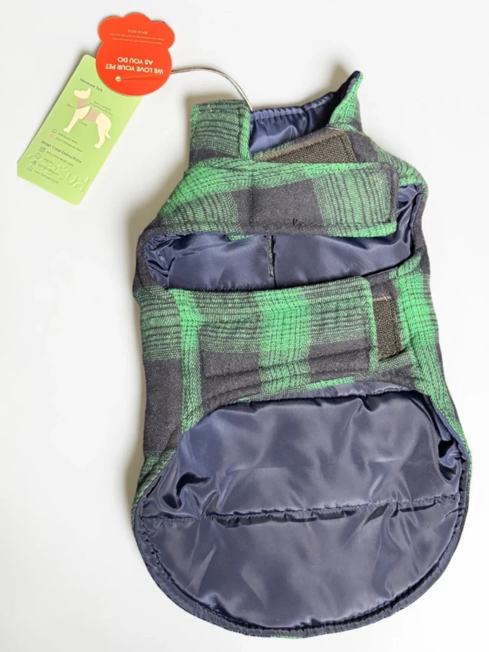 Kuoser Reversible Dog Winter Coat Small NWT Green Plaid Puppy Jacket